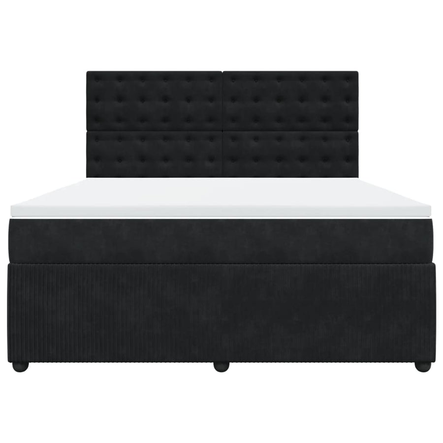 Boxspring met matras fluweel zwart 180x200 cm