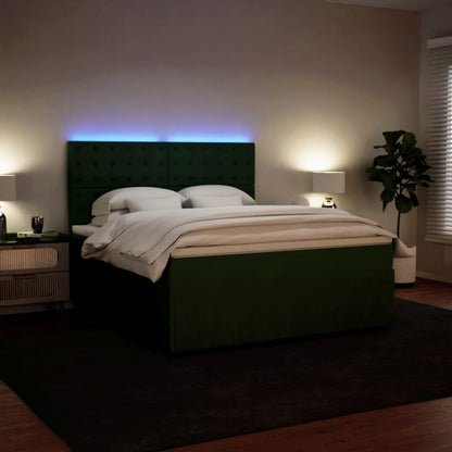 Boxspring met matras fluweel donkergroen 180x200 cm