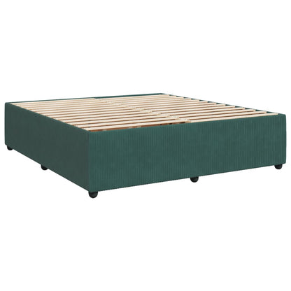 Boxspring met matras fluweel donkergroen 180x200 cm