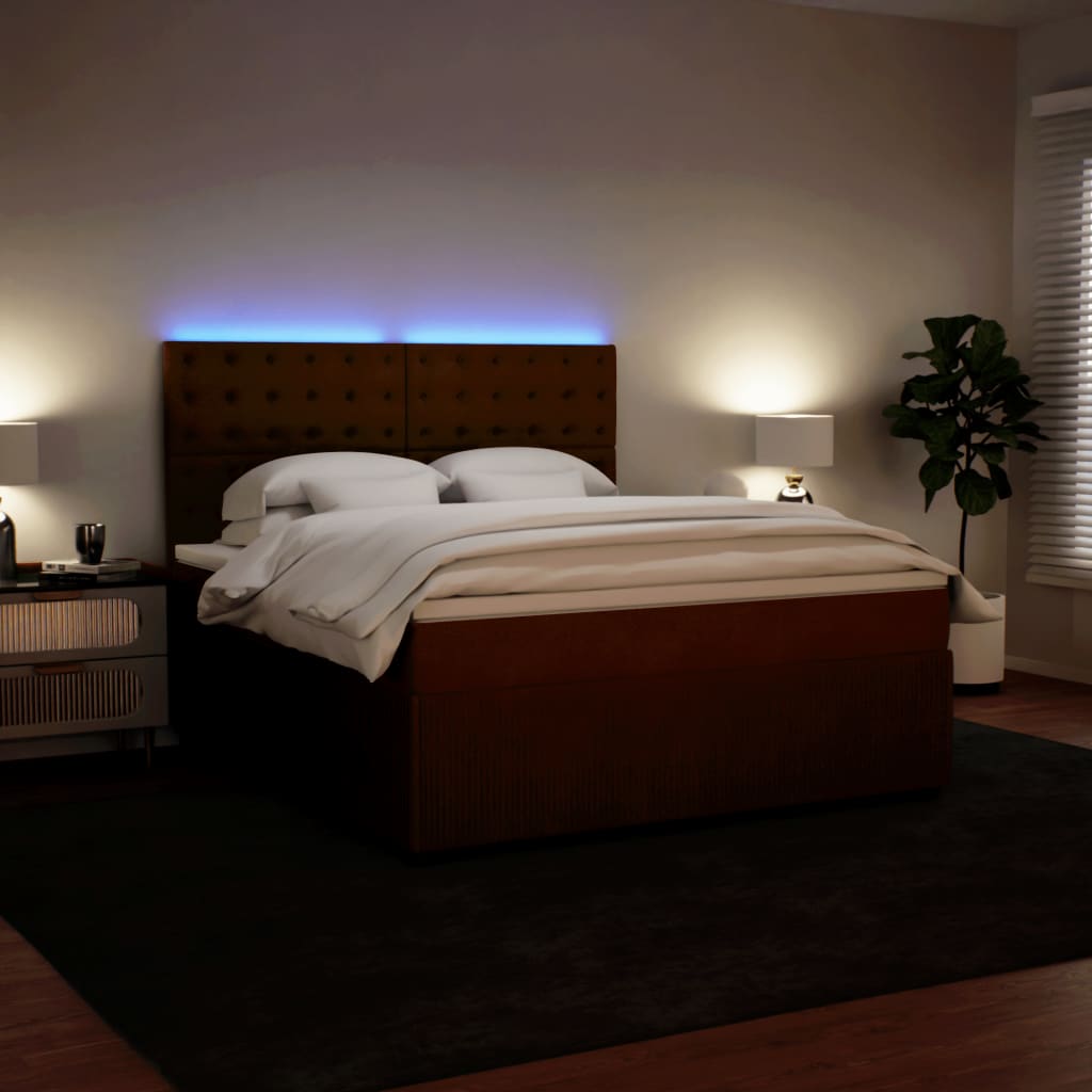 Boxspring met matras fluweel roze 180x200 cm