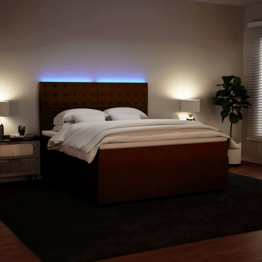 Boxspring met matras fluweel roze 180x200 cm