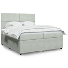 Boxspring 200x200 cm fluweel lichtgrijs