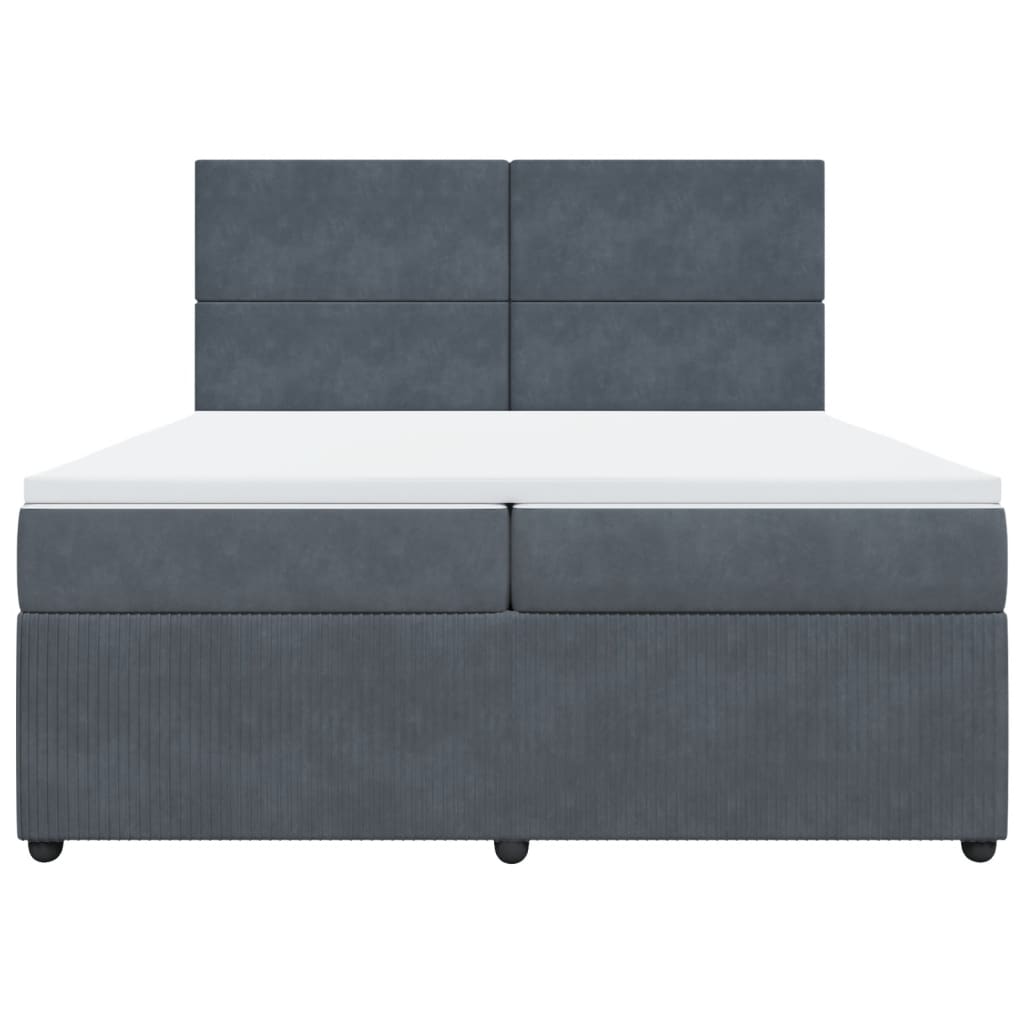 Boxspring met matras fluweel donkergrijs 200x200 cm