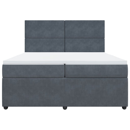 Boxspring met matras fluweel donkergrijs 200x200 cm