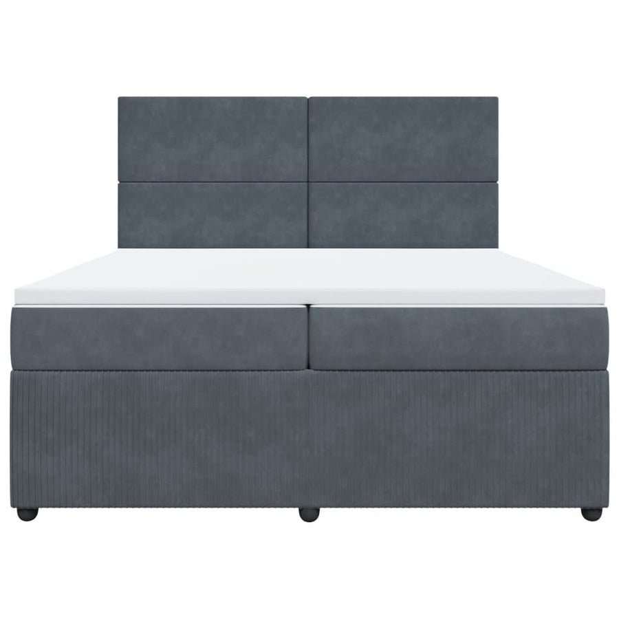 Boxspring met matras fluweel donkergrijs 200x200 cm
