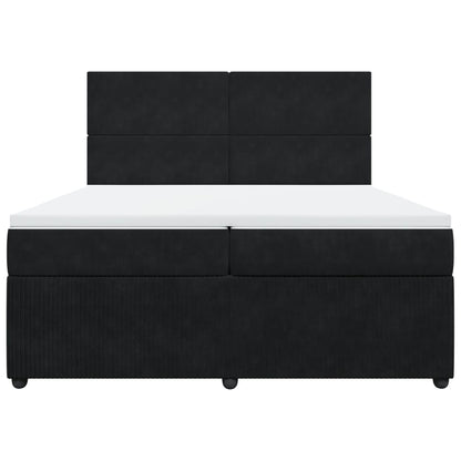 Boxspring met matras fluweel zwart 200x200 cm