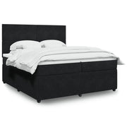 Boxspring met matras 200x200 cm zwart fluweel