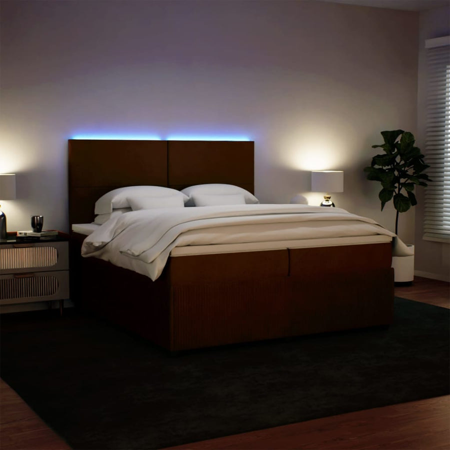Boxspring met matras fluweel roze 200x200 cm