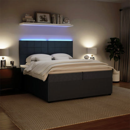 Boxspring met matras fluweel donkergrijs 200x200 cm