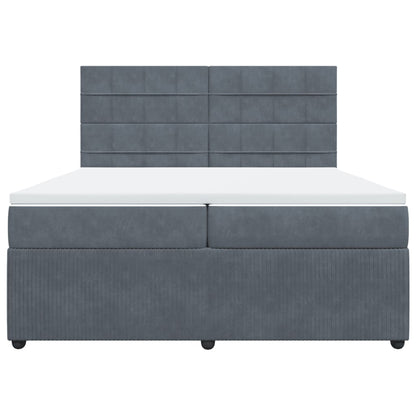 Boxspring met matras fluweel donkergrijs 200x200 cm
