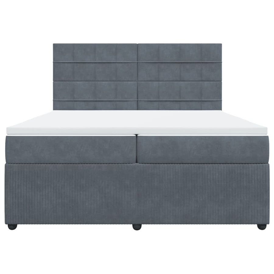 Boxspring met matras fluweel donkergrijs 200x200 cm