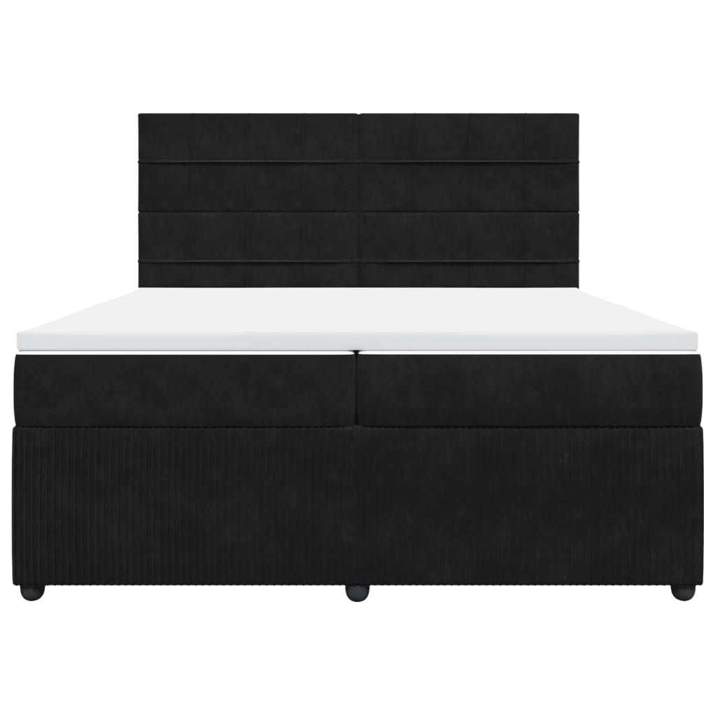 Boxspring met matras fluweel zwart 200x200 cm