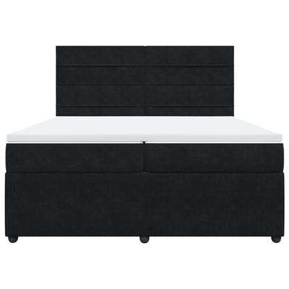 Boxspring met matras fluweel zwart 200x200 cm