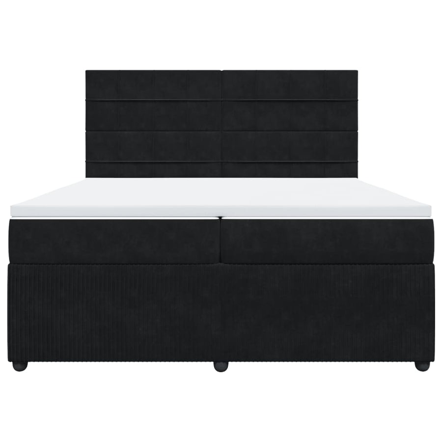 Boxspring met matras fluweel zwart 200x200 cm