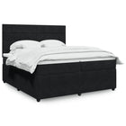 Boxspring met matras 200x200 cm fluweel zwart