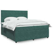 Boxspring 200x200 cm fluweel donkergroen met pocketveringmatras
