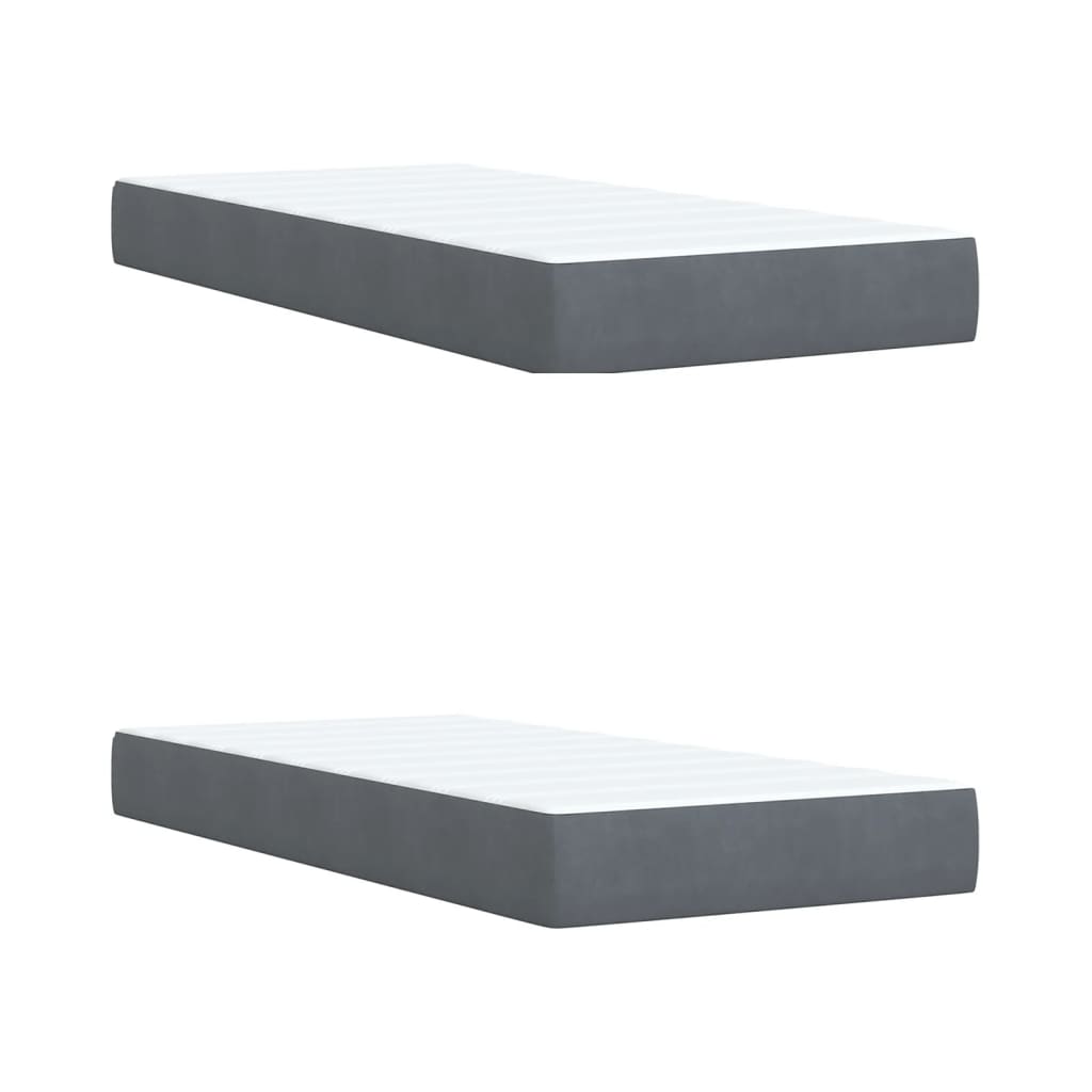 Boxspring met matras fluweel donkergrijs 200x200 cm