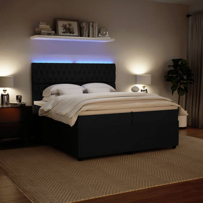 Boxspring met matras fluweel zwart 200x200 cm