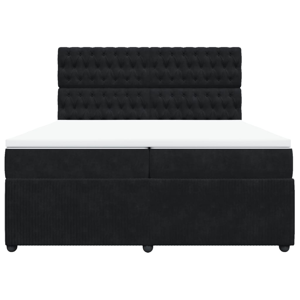 Boxspring met matras fluweel zwart 200x200 cm