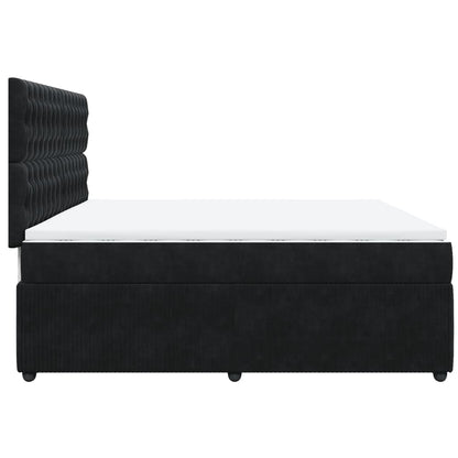 Boxspring met matras fluweel zwart 200x200 cm