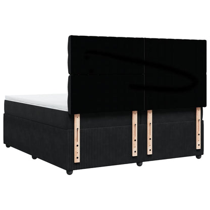 Boxspring met matras fluweel zwart 200x200 cm