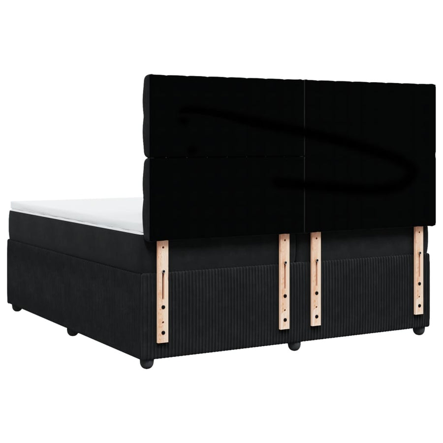 Boxspring met matras fluweel zwart 200x200 cm