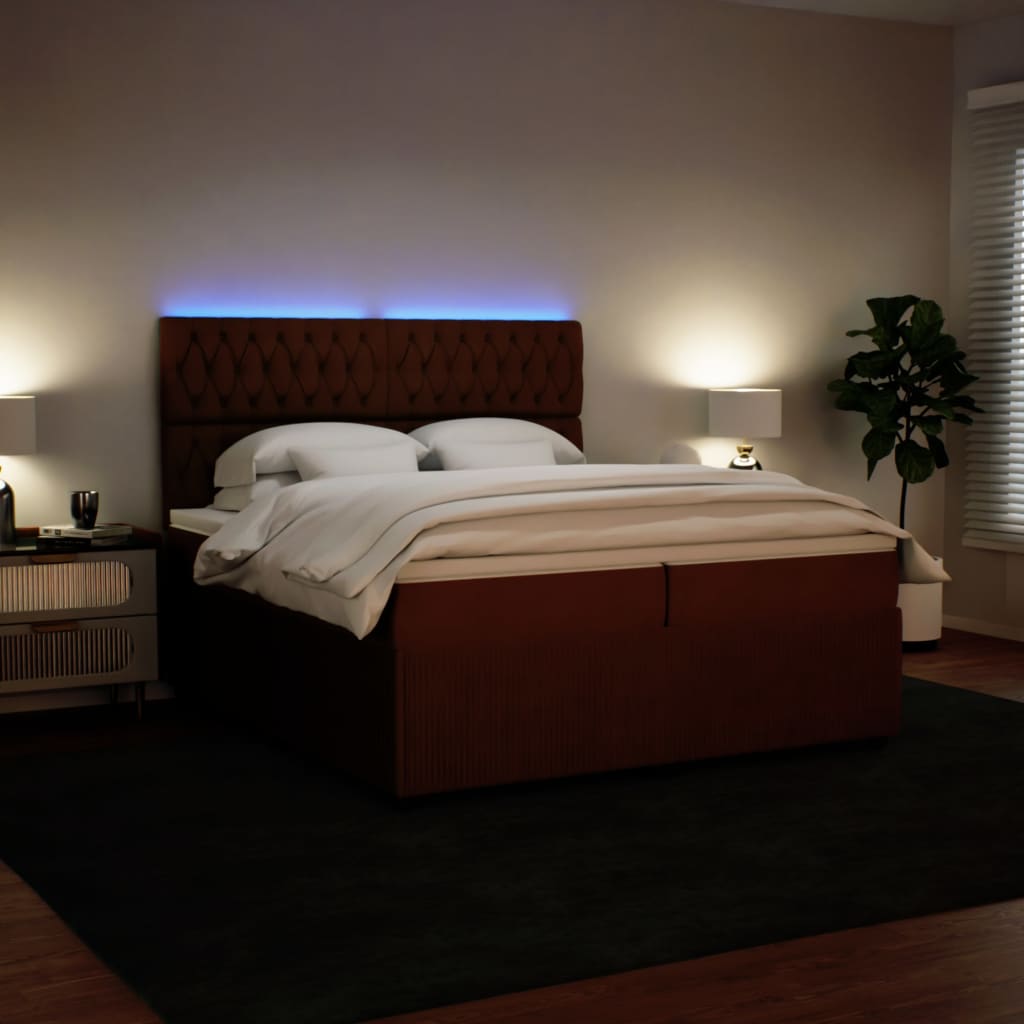 Boxspring met matras fluweel roze 200x200 cm