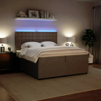 Boxspring met matras fluweel lichtgrijs 200x200 cm