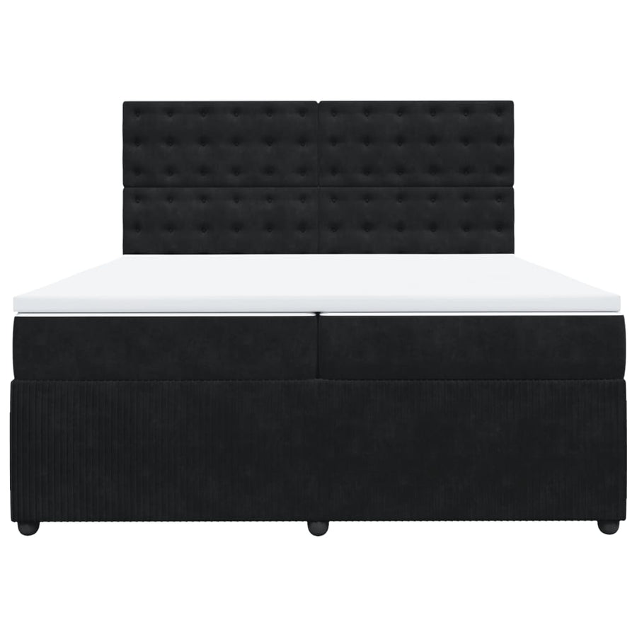 Boxspring met matras fluweel zwart 200x200 cm