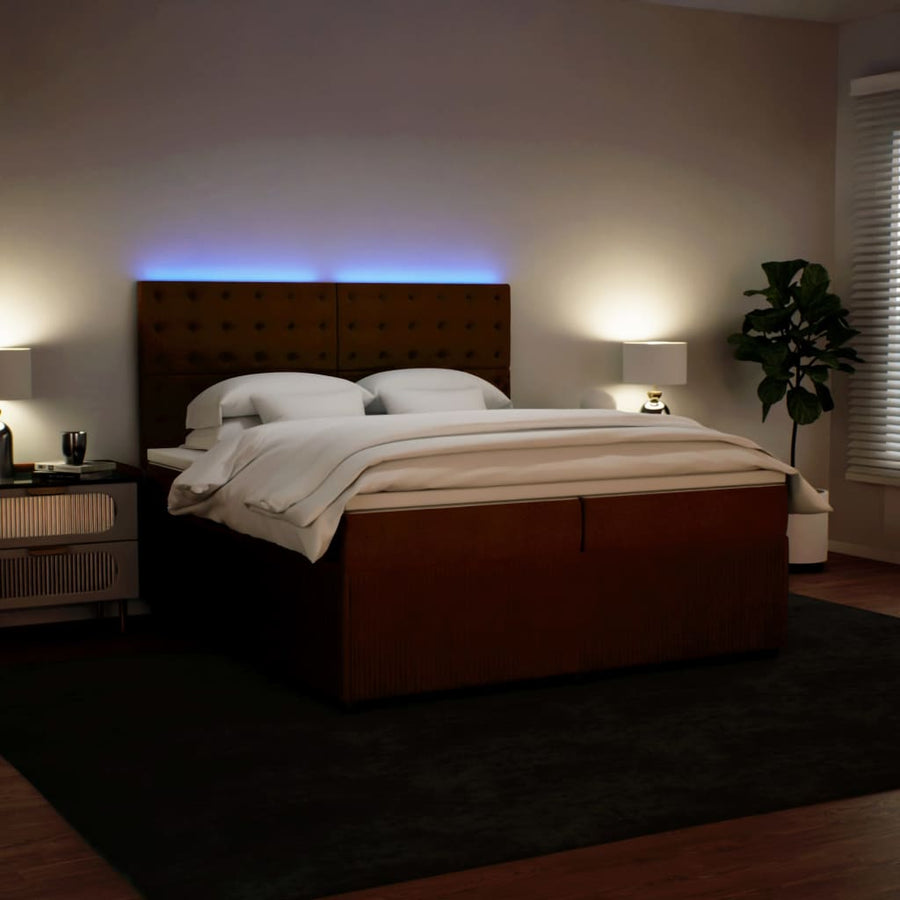 Boxspring met matras fluweel roze 200x200 cm