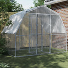 Chicken coops with roof and door galvanized steel silver-colored
