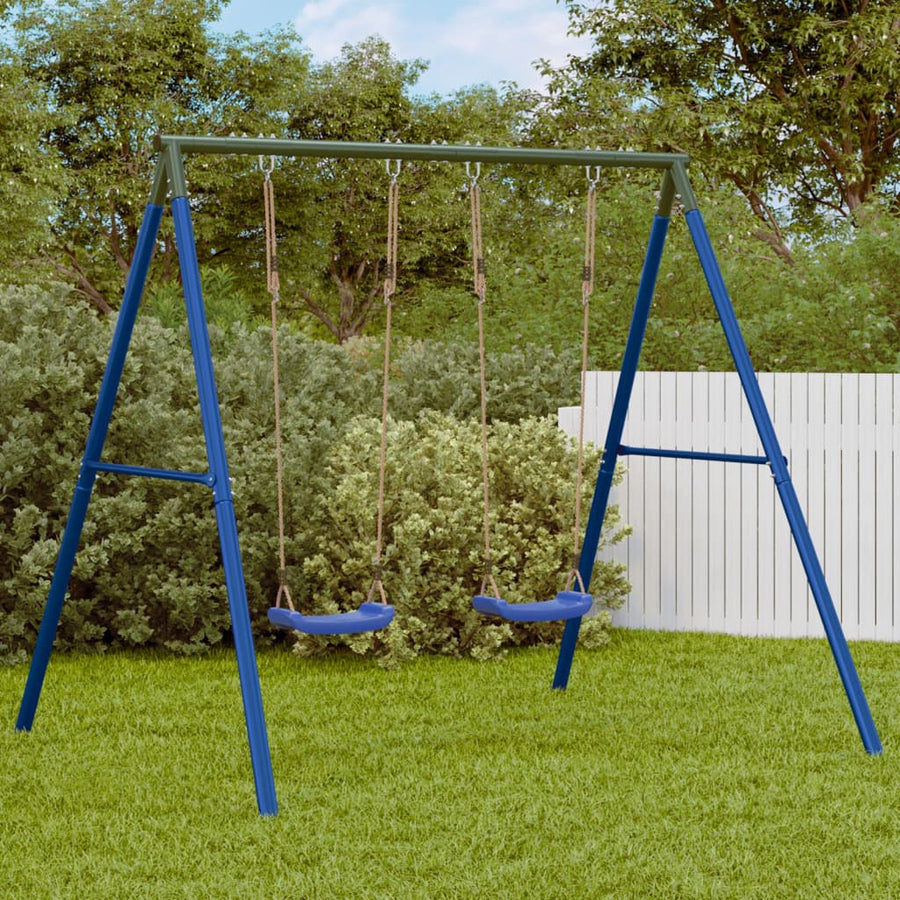 Schommelframe Voor Buiten Met 4 Ophanghaken Staal Blauw 1