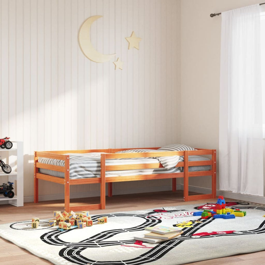 Kinderbedframe massief grenenhout wasbruin 80x200 cm