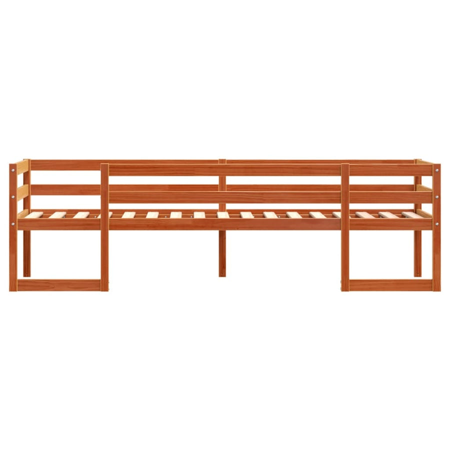 Kinderbedframe massief grenenhout wasbruin 80x200 cm