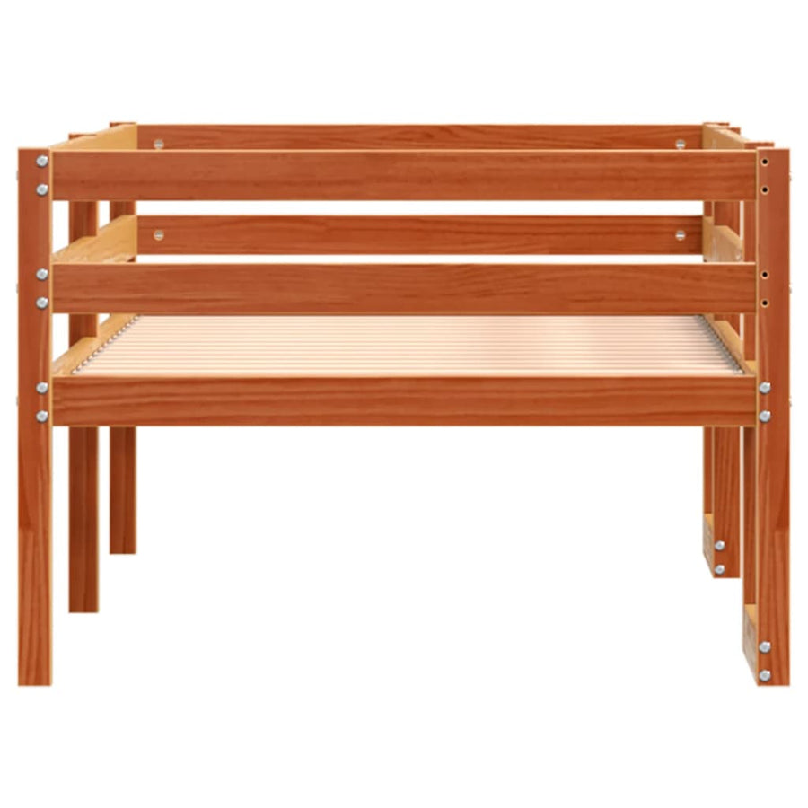 Kinderbedframe massief grenenhout wasbruin 80x200 cm