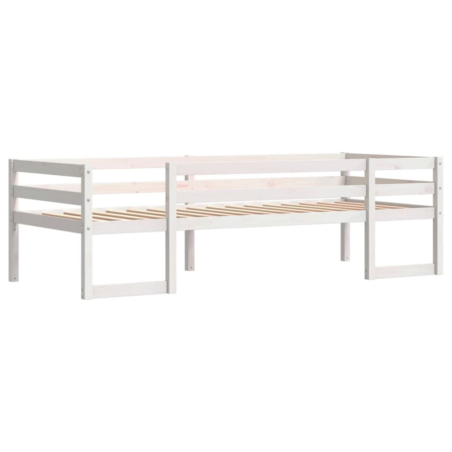 Kinderbedframe massief grenenhout wit 90x200 cm