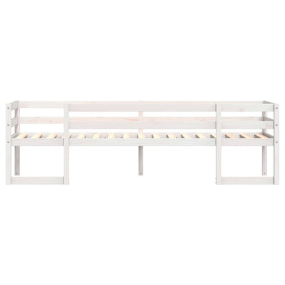 Kinderbedframe massief grenenhout wit 90x200 cm