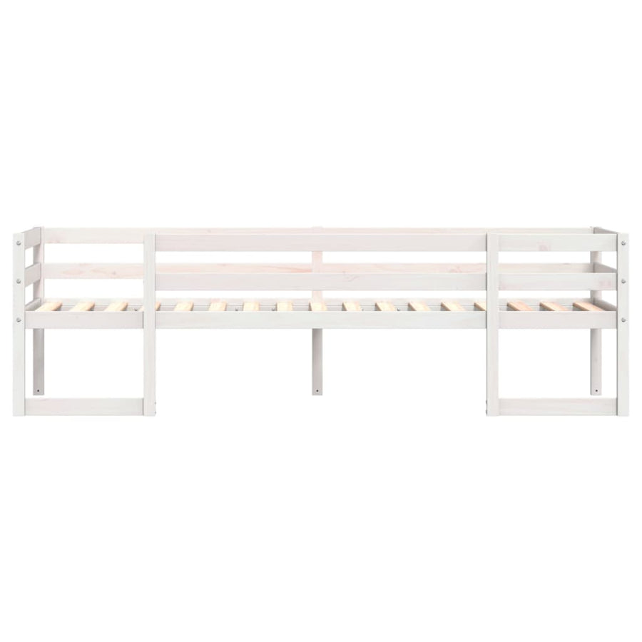 Kinderbedframe massief grenenhout wit 90x200 cm