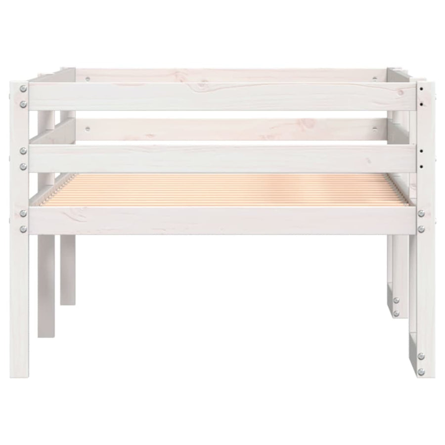 Kinderbedframe massief grenenhout wit 90x200 cm