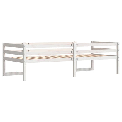 Kinderbedframe massief grenenhout wit 90x200 cm