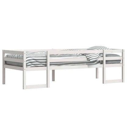 Kinderbedframe massief grenenhout wit 90x190 cm