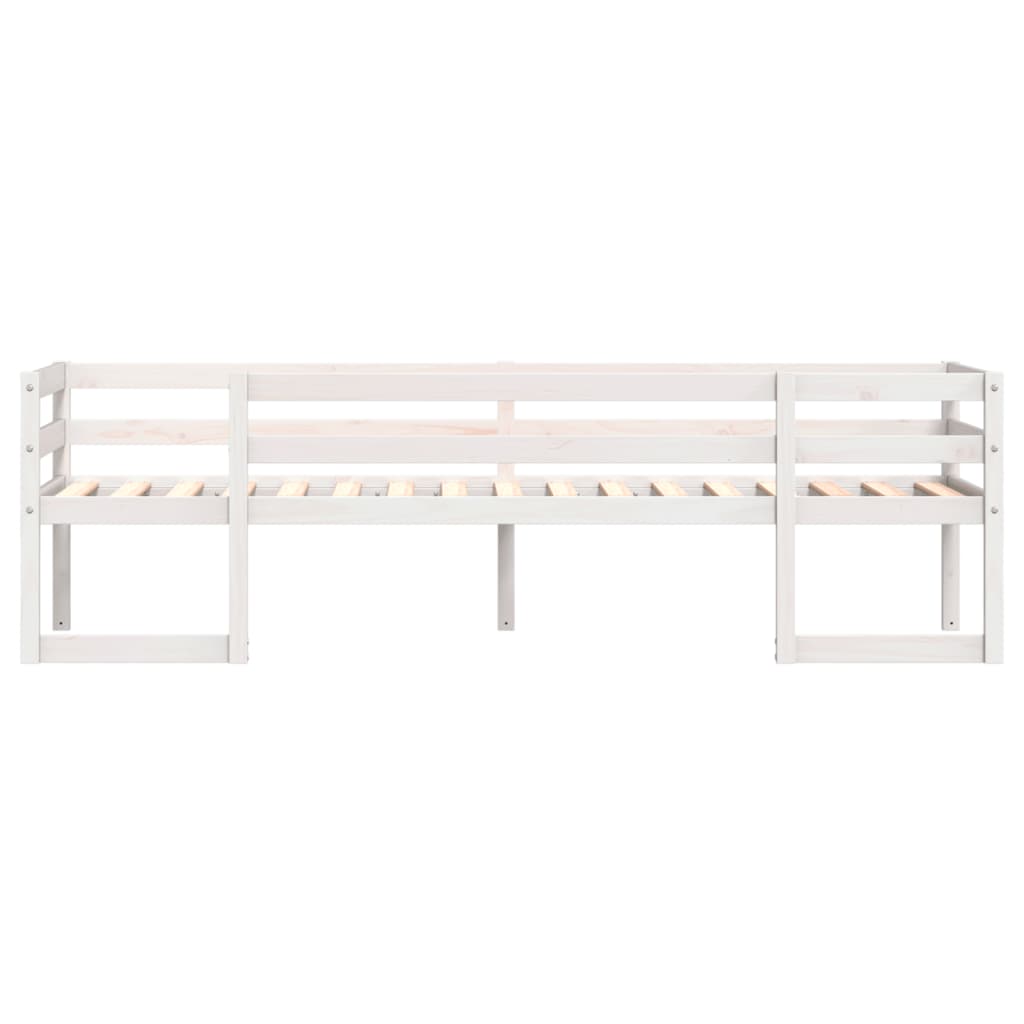 Kinderbedframe massief grenenhout wit 90x190 cm