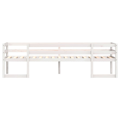 Kinderbedframe massief grenenhout wit 90x190 cm