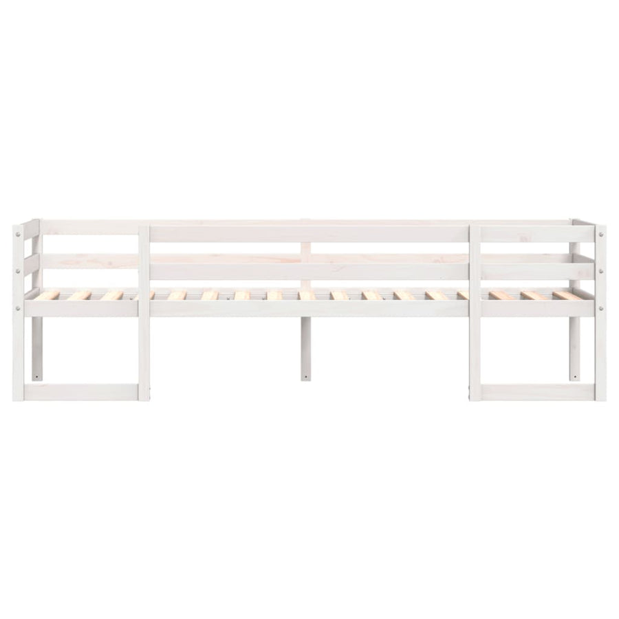 Kinderbedframe massief grenenhout wit 90x190 cm