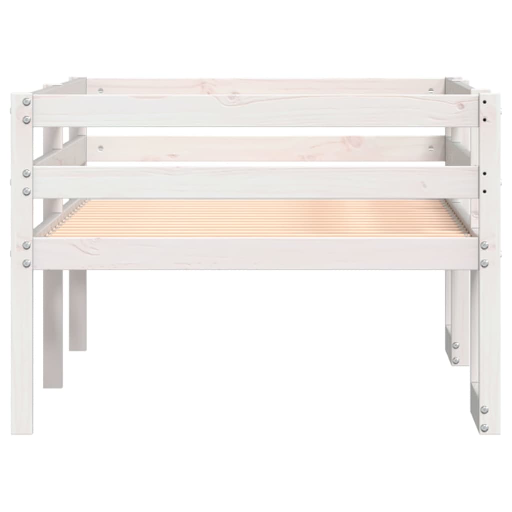 Kinderbedframe massief grenenhout wit 90x190 cm