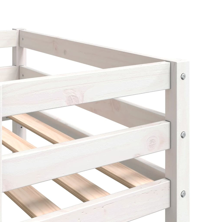 Kinderbedframe massief grenenhout wit 90x190 cm