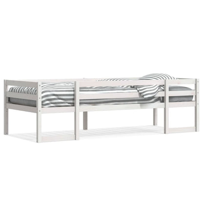 Kinderbedframe massief grenenhout wit 90x190 cm