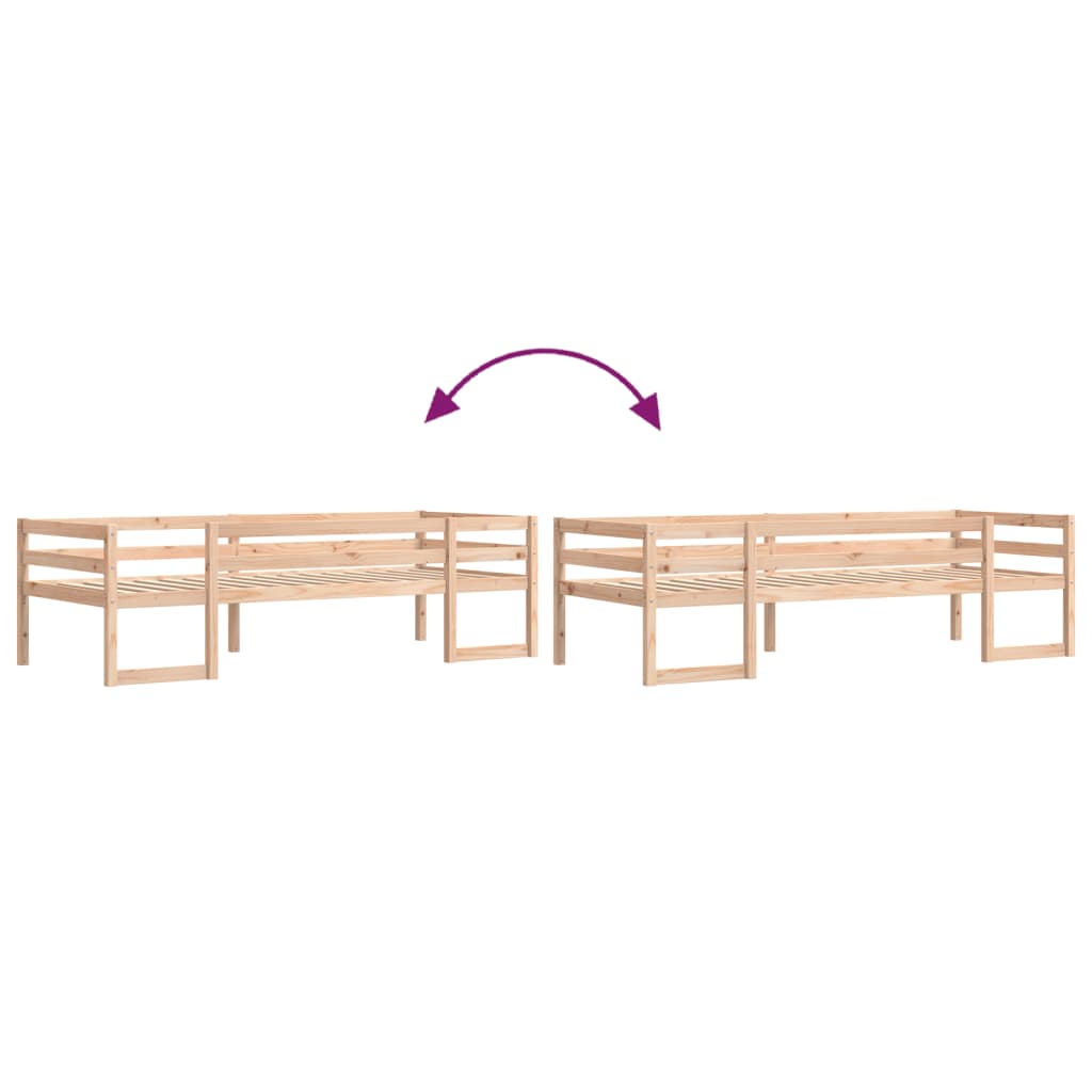 Kinderbedframe massief grenenhout 75x190 cm