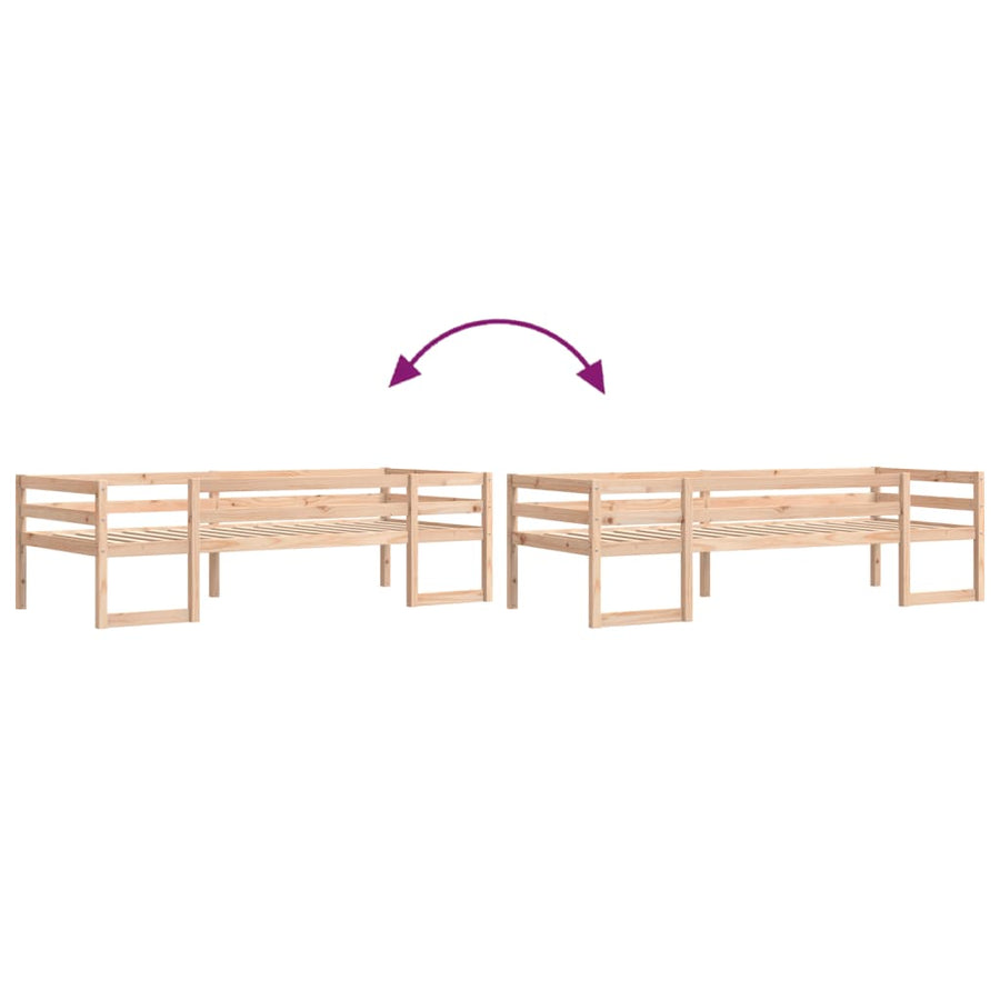 Kinderbedframe massief grenenhout 75x190 cm
