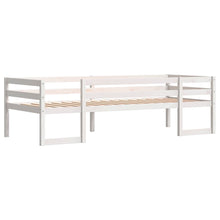 Kinderbedframe massief grenenhout wit 75x190 cm